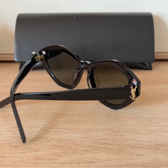 Saint Laurent Accessories - Saint Laurent SL M60 Black Cat Eye Sunglasses with Gold YSL Logo